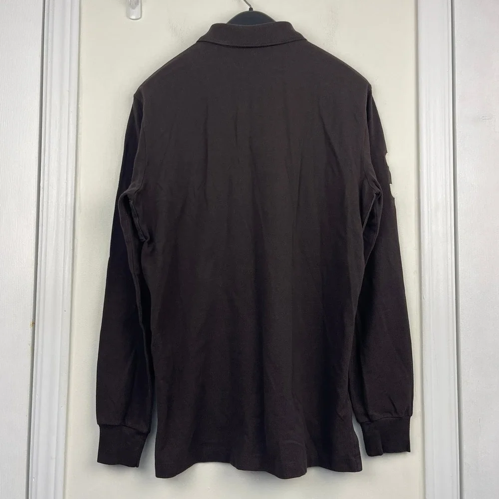 NEW Polo Ralph Lauren BIG PONY Mens M Cotton Long Sleeve Polo Brown‎ Stampede #3
